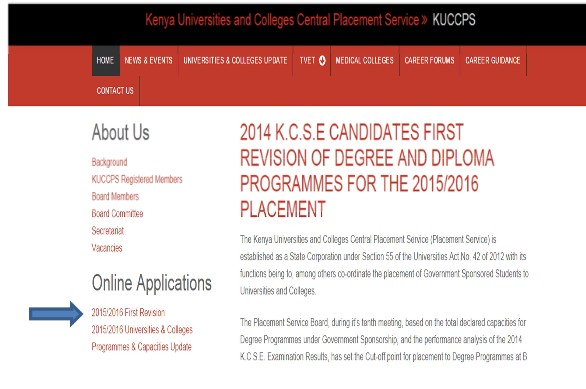 kuccps placement degree diploma