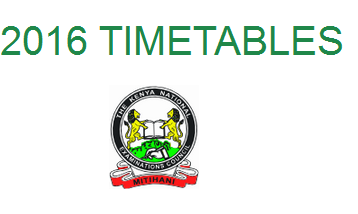 knec 2016 timetables