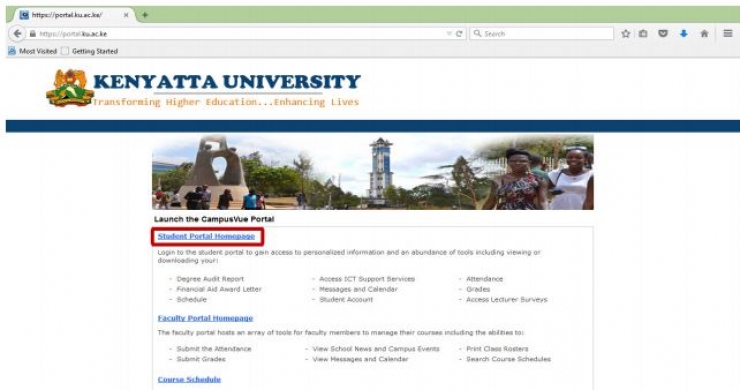 kenyatta university student portal