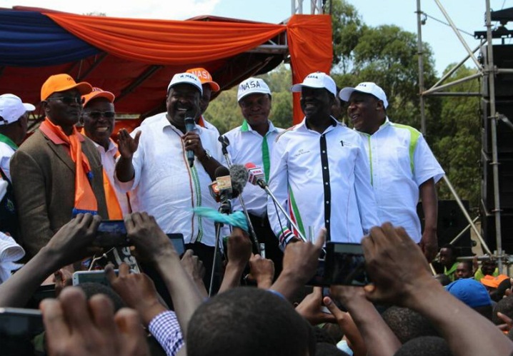 Kenya, Nasa alliance flag bearers raila and musalia