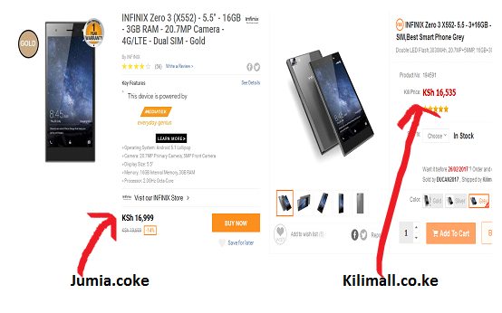 kilimall vs Kilimall product comparisons