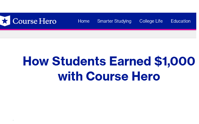 how to make money online with course hero semerster study notes