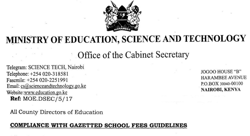 secondary school fees structure in kenya