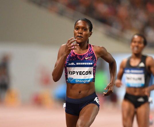 Faith Kipyegon headed to victory in 2017 Shanghai Diamond League