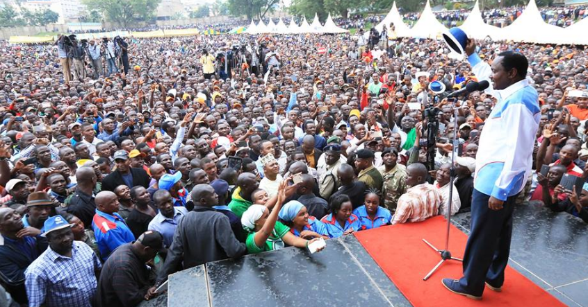 Kalonzo addressing NASA rally in Kisii