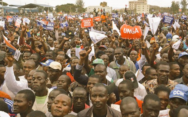 NASA supporters in Nakuru with banners of demand Unga price reduction