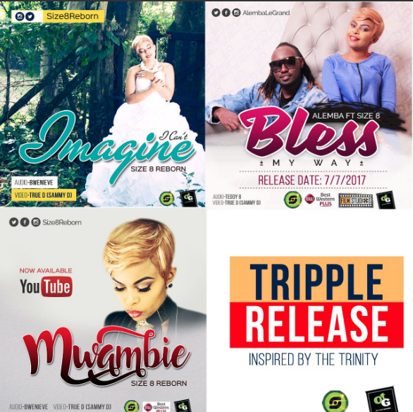 Size 8 New three songs release Mwambie, Bless and I can't Imagine video