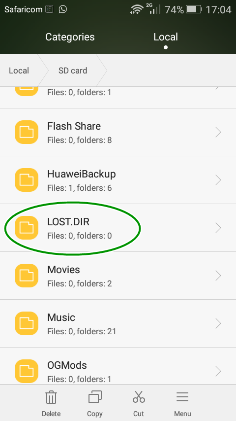 LOST.DIR folder