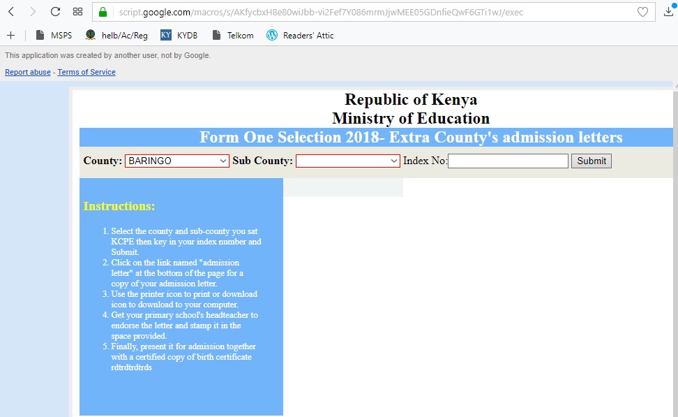 How to Download 2018 Form One Admission Letter