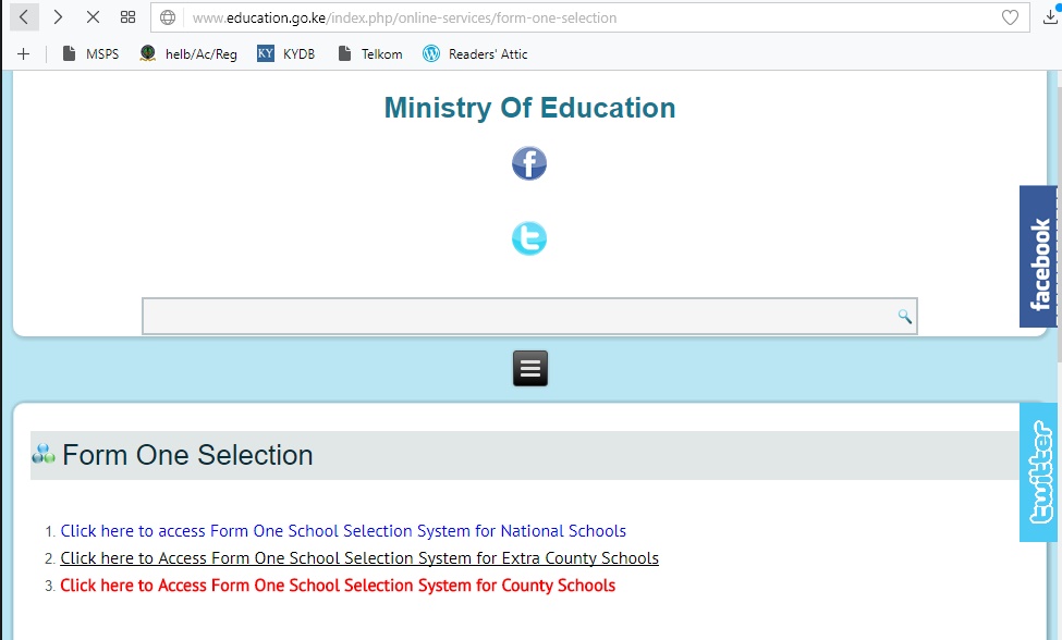 Categories of Secondary Schools selected