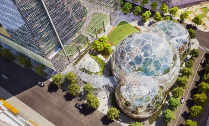 Aerial view of the Amazon Spheres