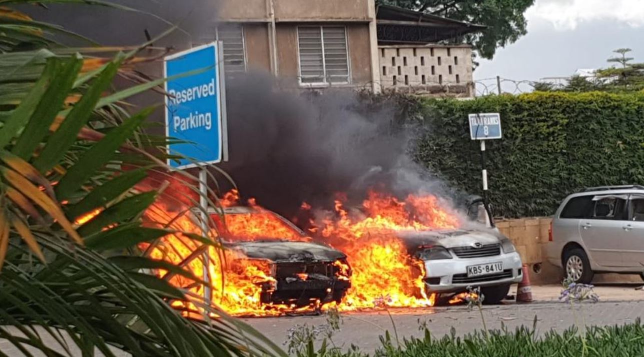 Photos at 14 Riverside explosive attack that brunt Vehicles