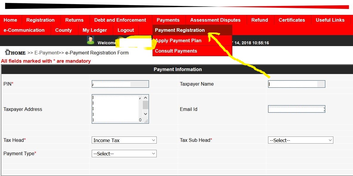 Presumptive Tax Payment Registration (paying guide)