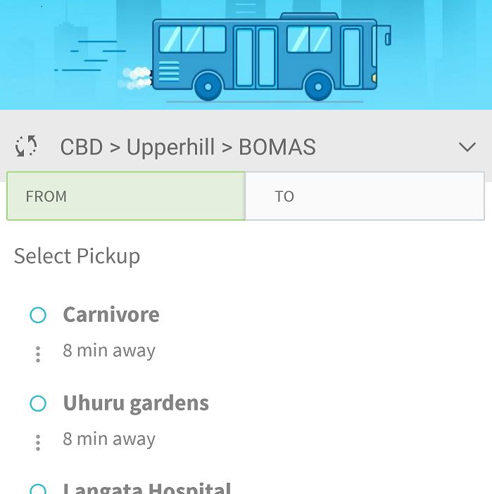 Select your Little shuttle pick up location (bus stage)