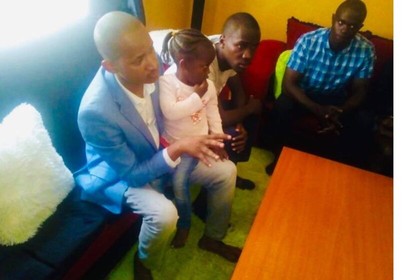 Babu Owino with the late OCS Ragira Samwel's daughter Talia when he visited his home