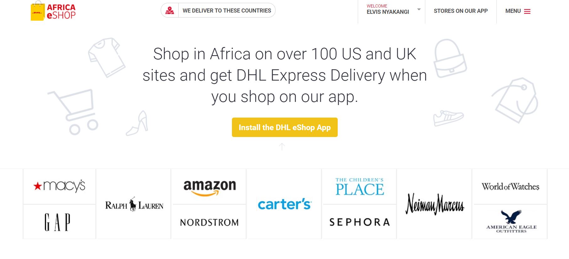 DHL Eshop, a platform of buying products from UK and US top stores like Amazon, Ebay e.t.c