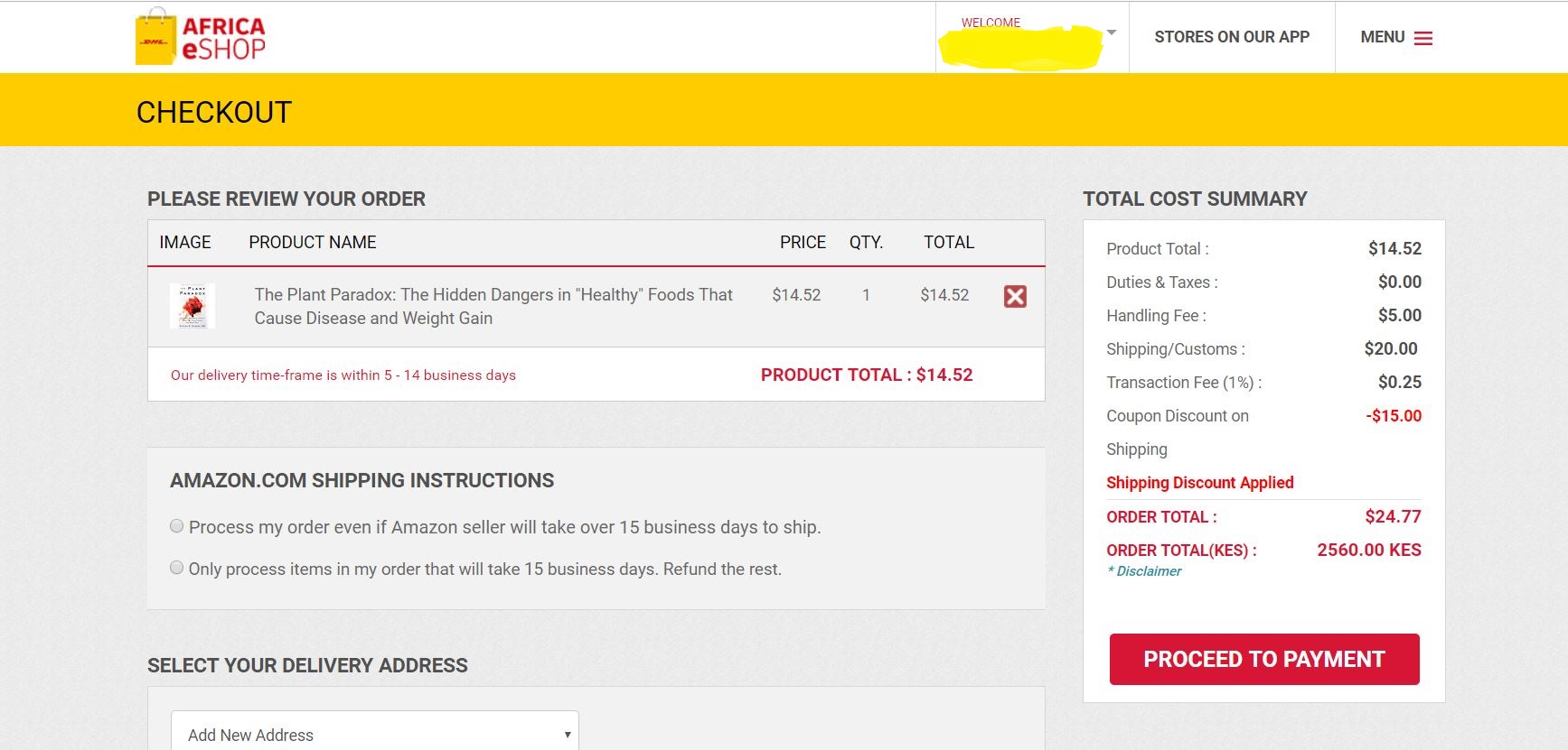 How to buy Items using DHL eShop 