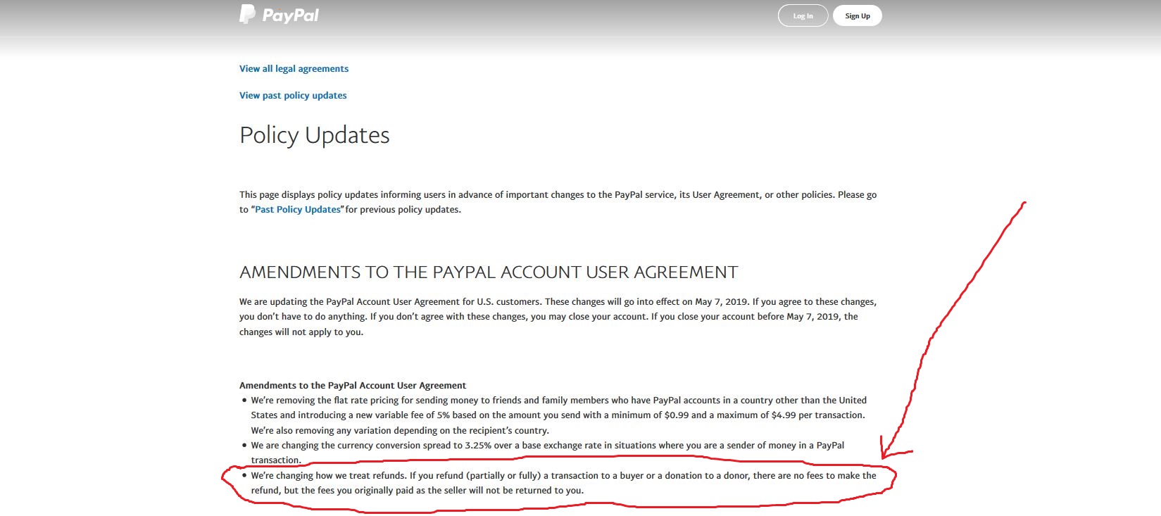 New Changes to PayPal User Agreement on Refunds Policy 2019