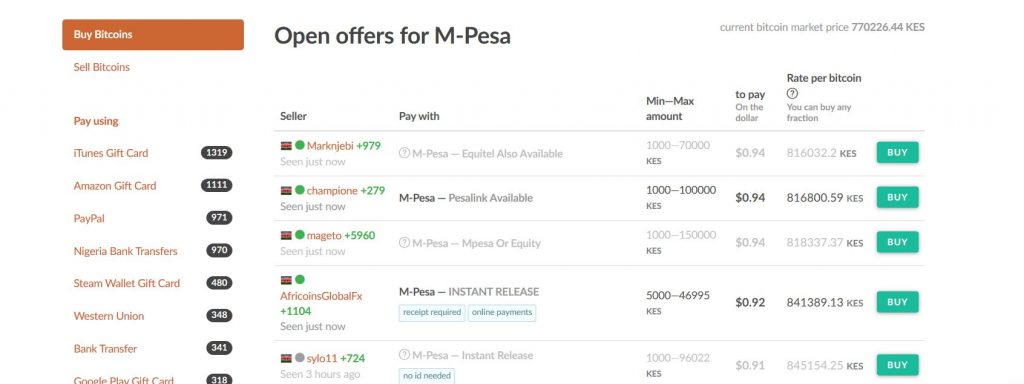 selecting Paxful Bitcoin Seller, Kenya