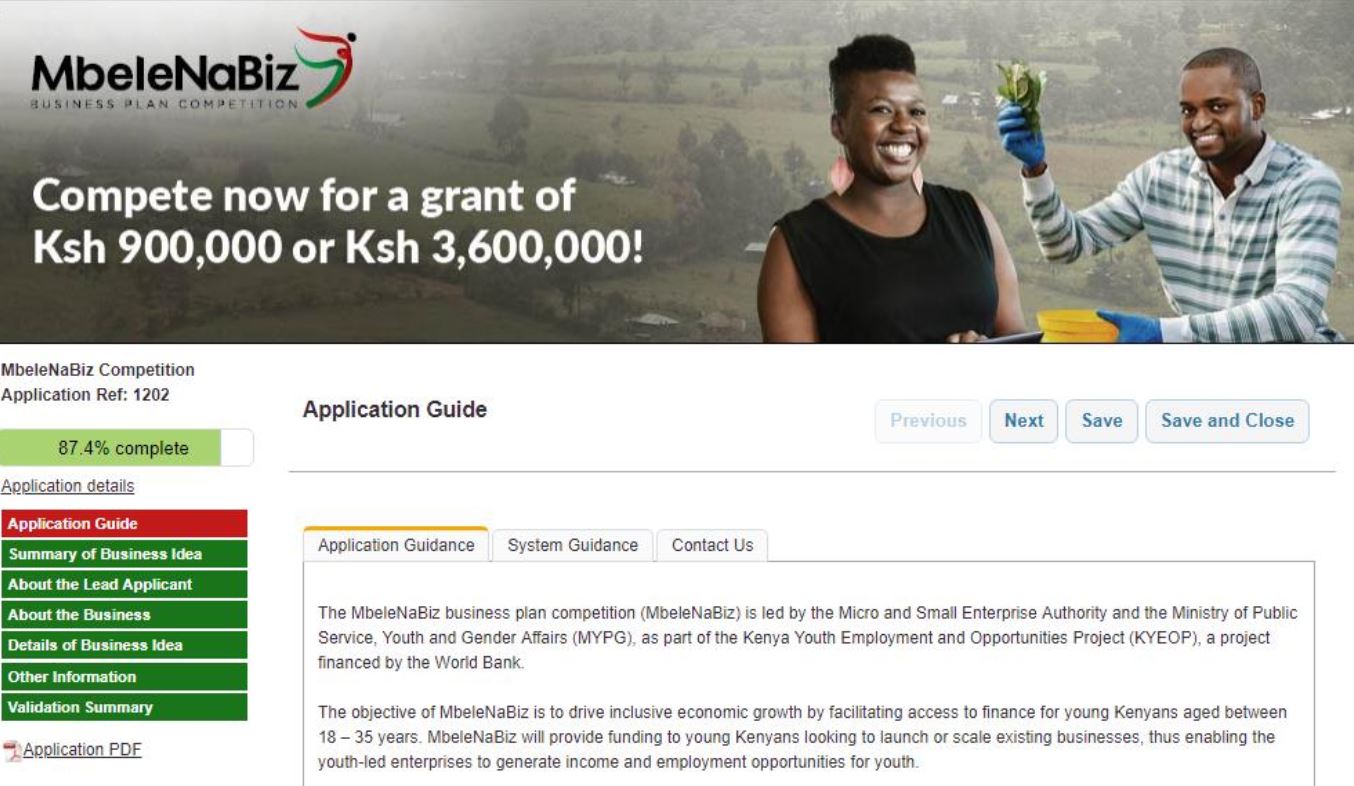 A guide on How to apply for MbeleNaBiz Business Competition, Application forms