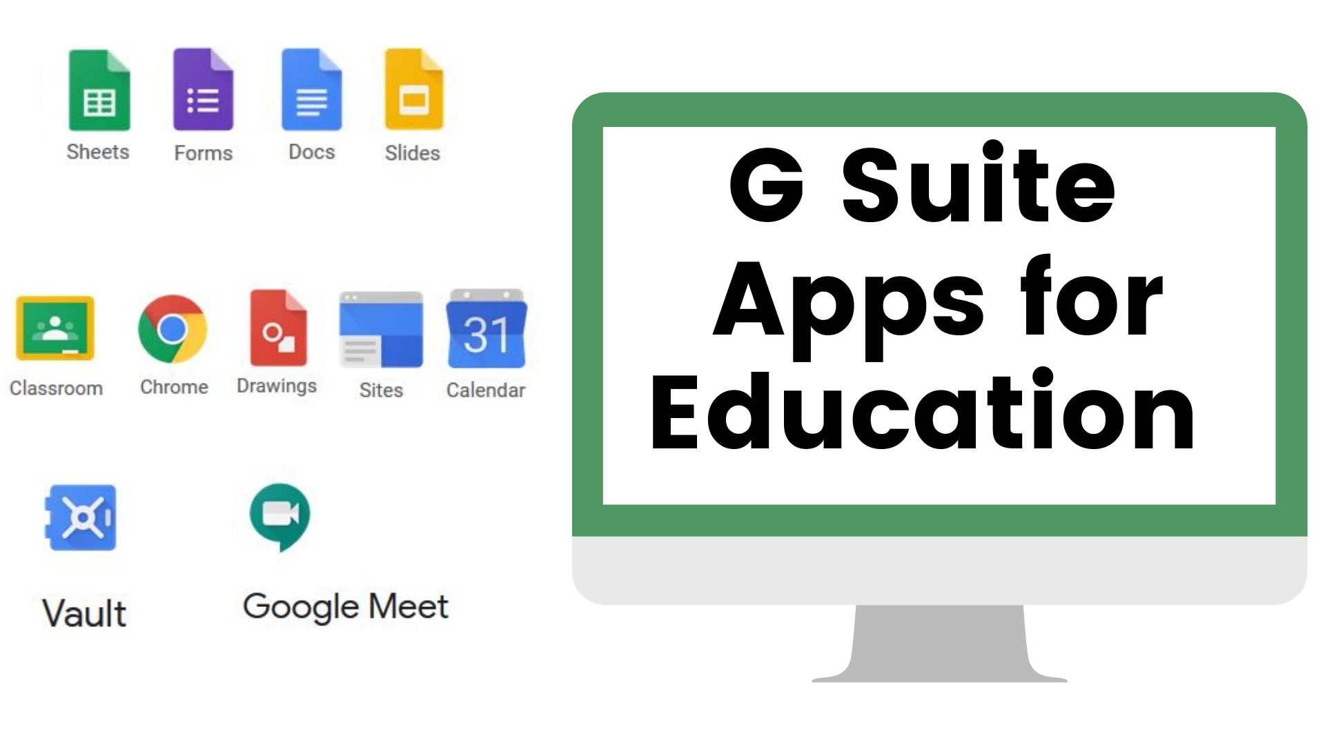 G suite Apps for Education list