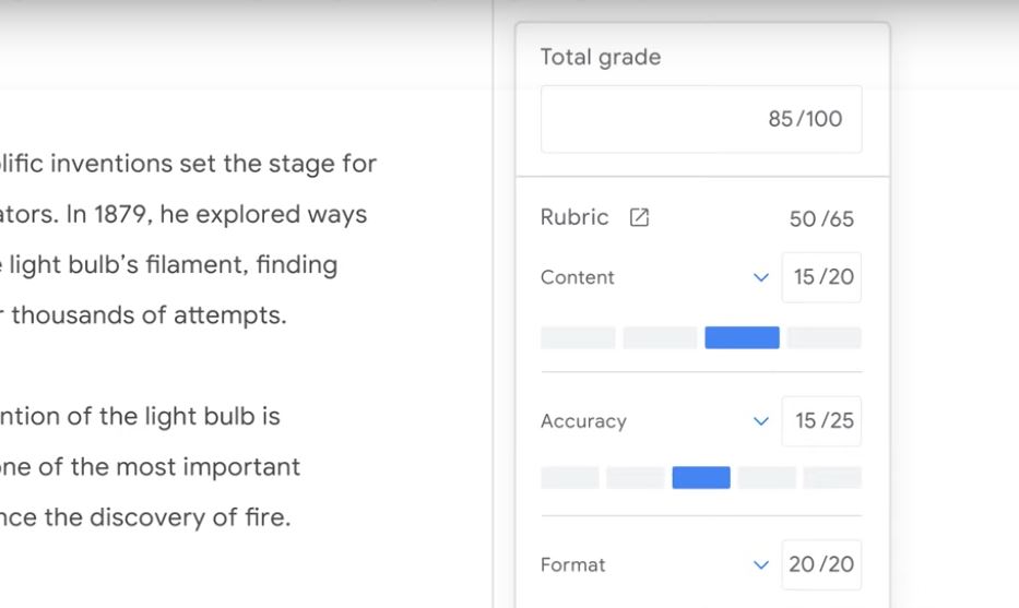 Grading Assignments in G suite Education