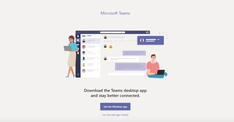 Select Microsoft Teams Web App or Desktop App