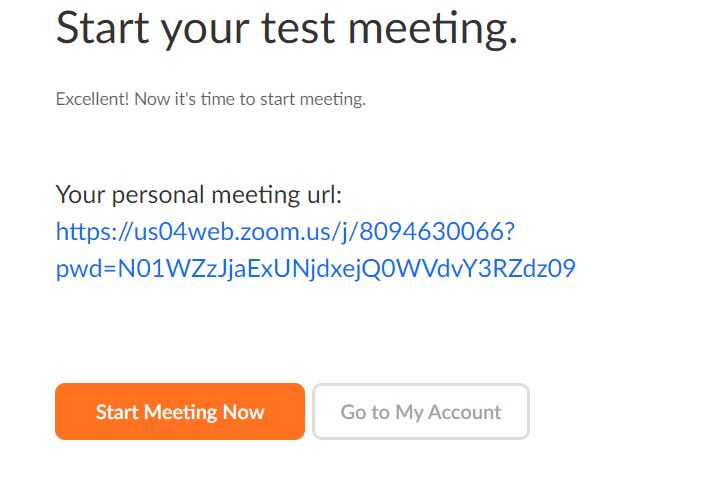 Start Zoom Test Meeting for Education