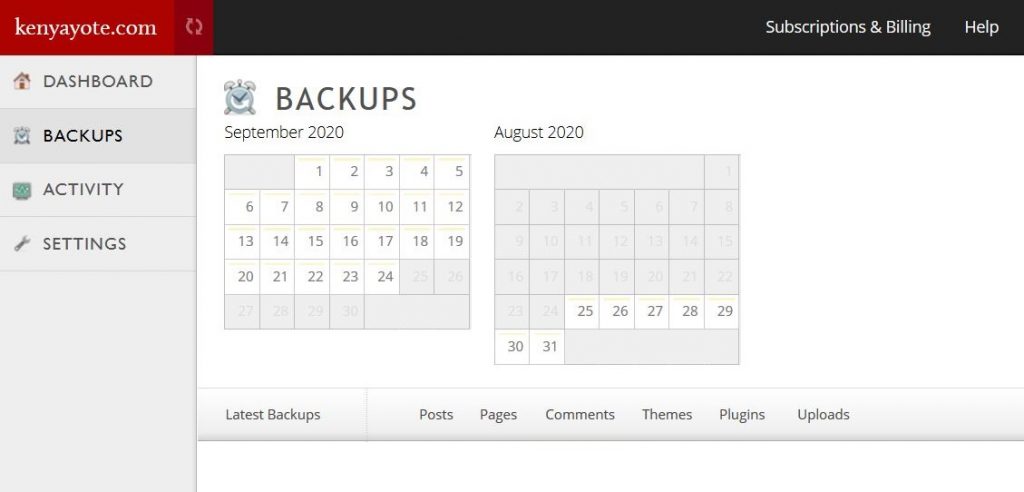 Jetpack website backup tool