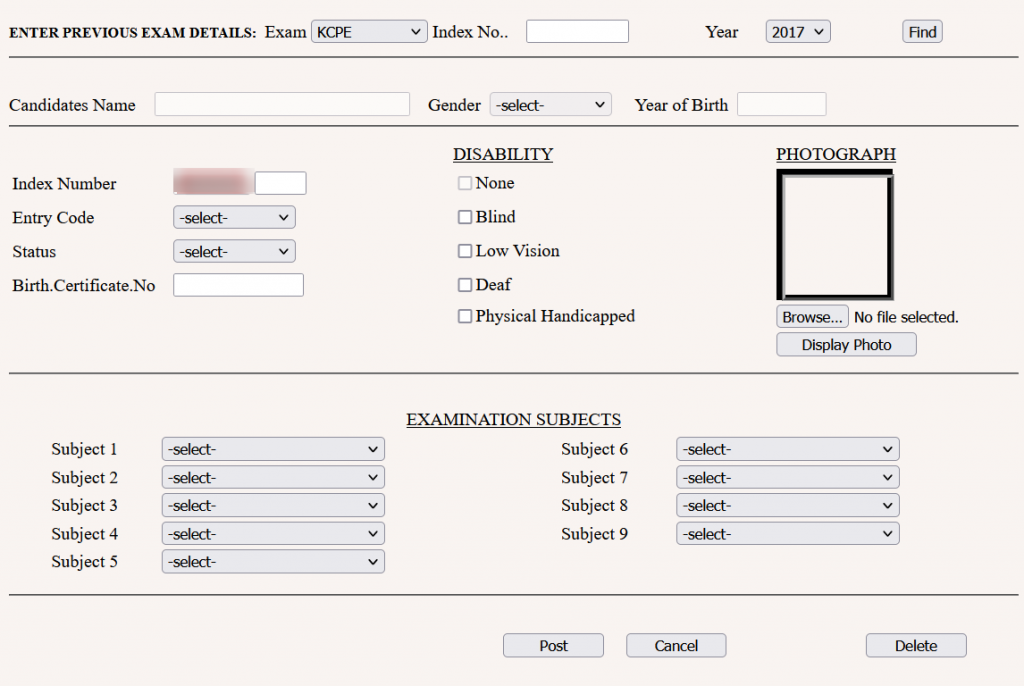 KCSE exam registration procedure