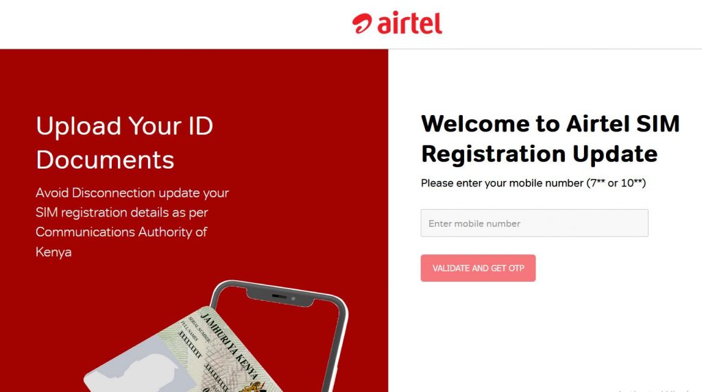 Airtel online simcard registration and details udate portal