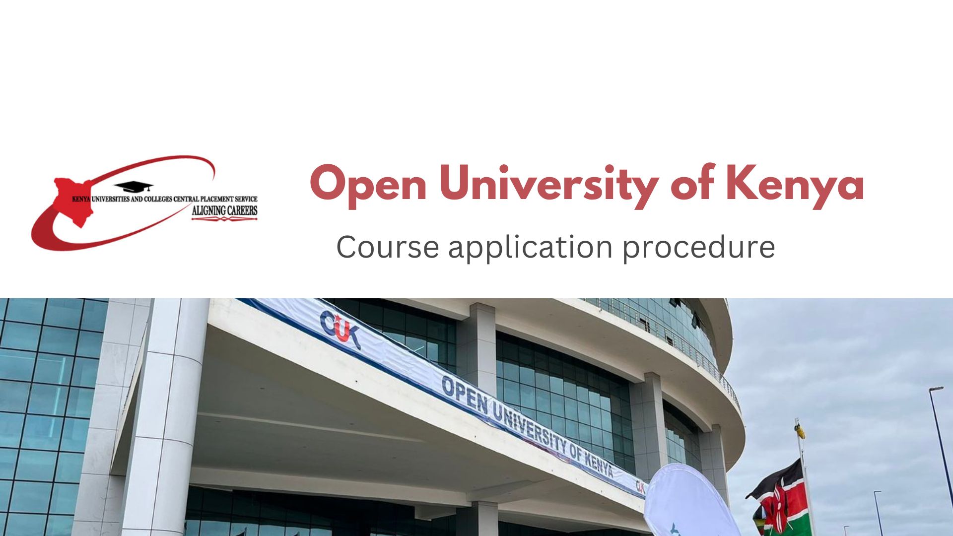 KUCCPS Open University of Kenya admission application procedure