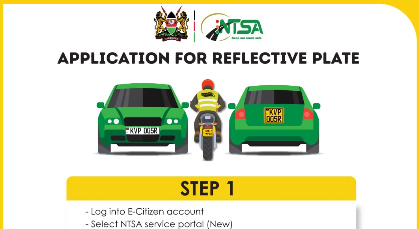 Applying for NTSA New Number Plates through eCitizen portal