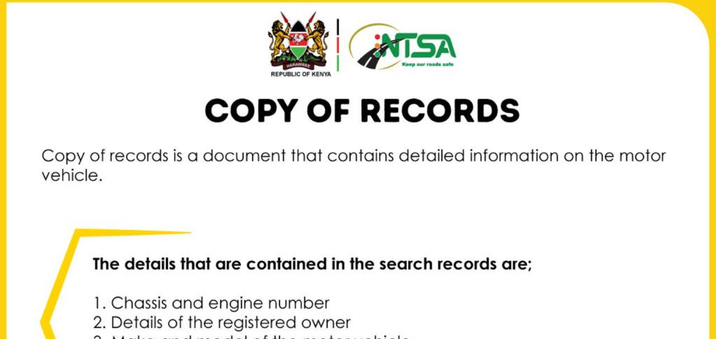 Procedure of Searching Motor Vehicle or Motorcycle Records on eCitizen